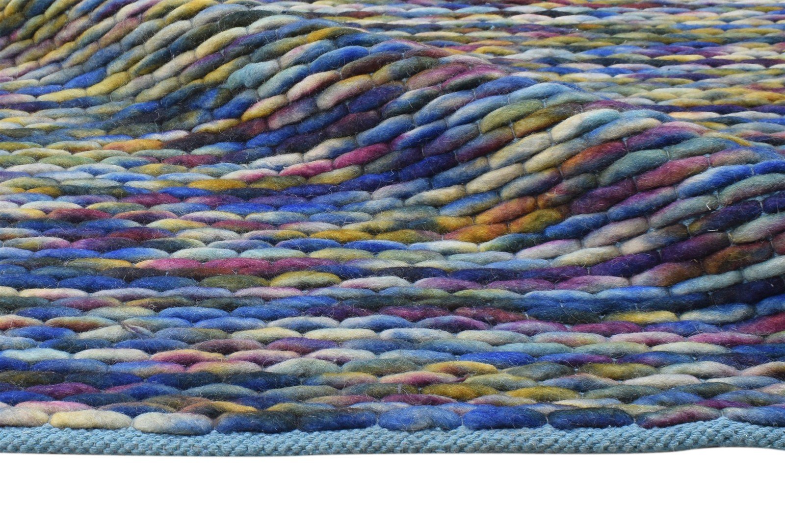 Kristel Wool Multi Color Rug 5' X 8' Modern Braided Bohemian Abstract 7865053970581
