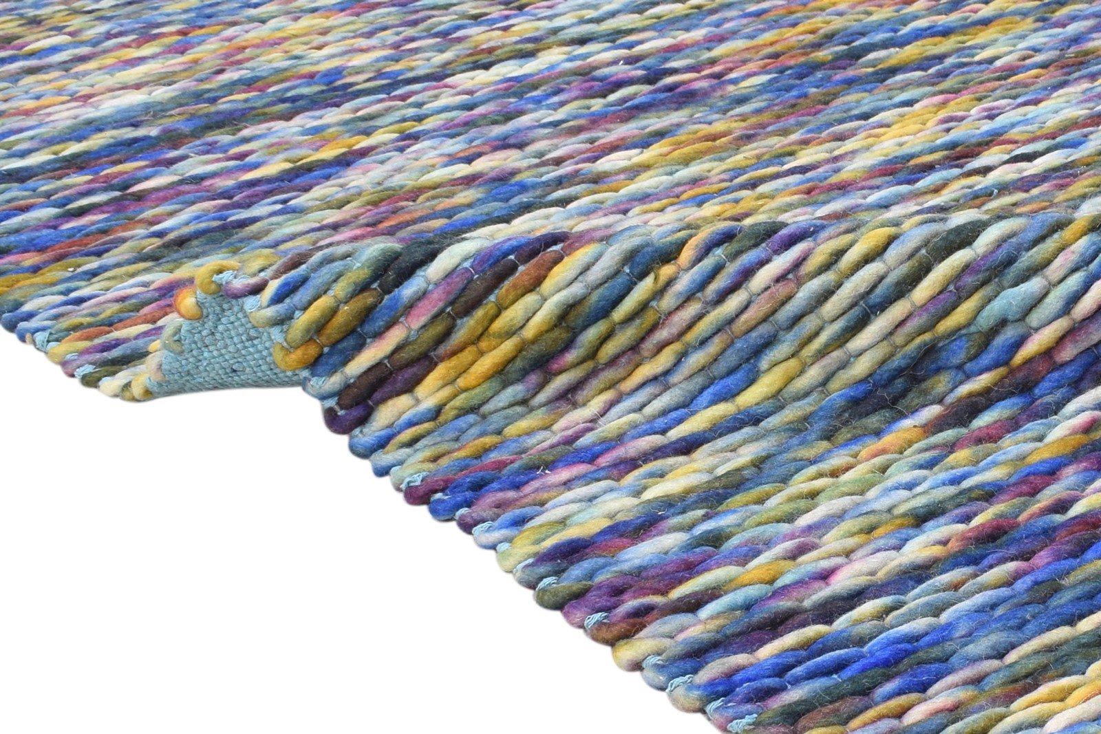 Kristel Wool Multi Color Rug 5' X 8' Modern Braided Bohemian Abstract 7865053970581