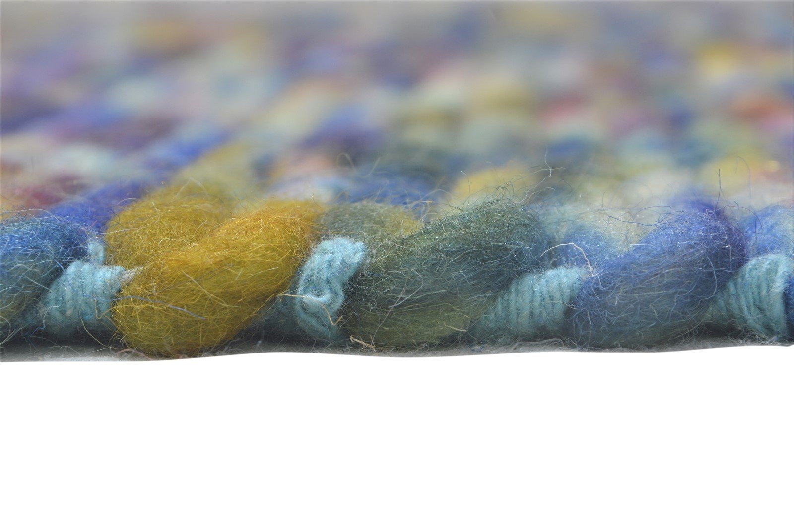 Kristel Wool Multi Color Rug 5' X 8' Modern Braided Bohemian Abstract 7865053970581