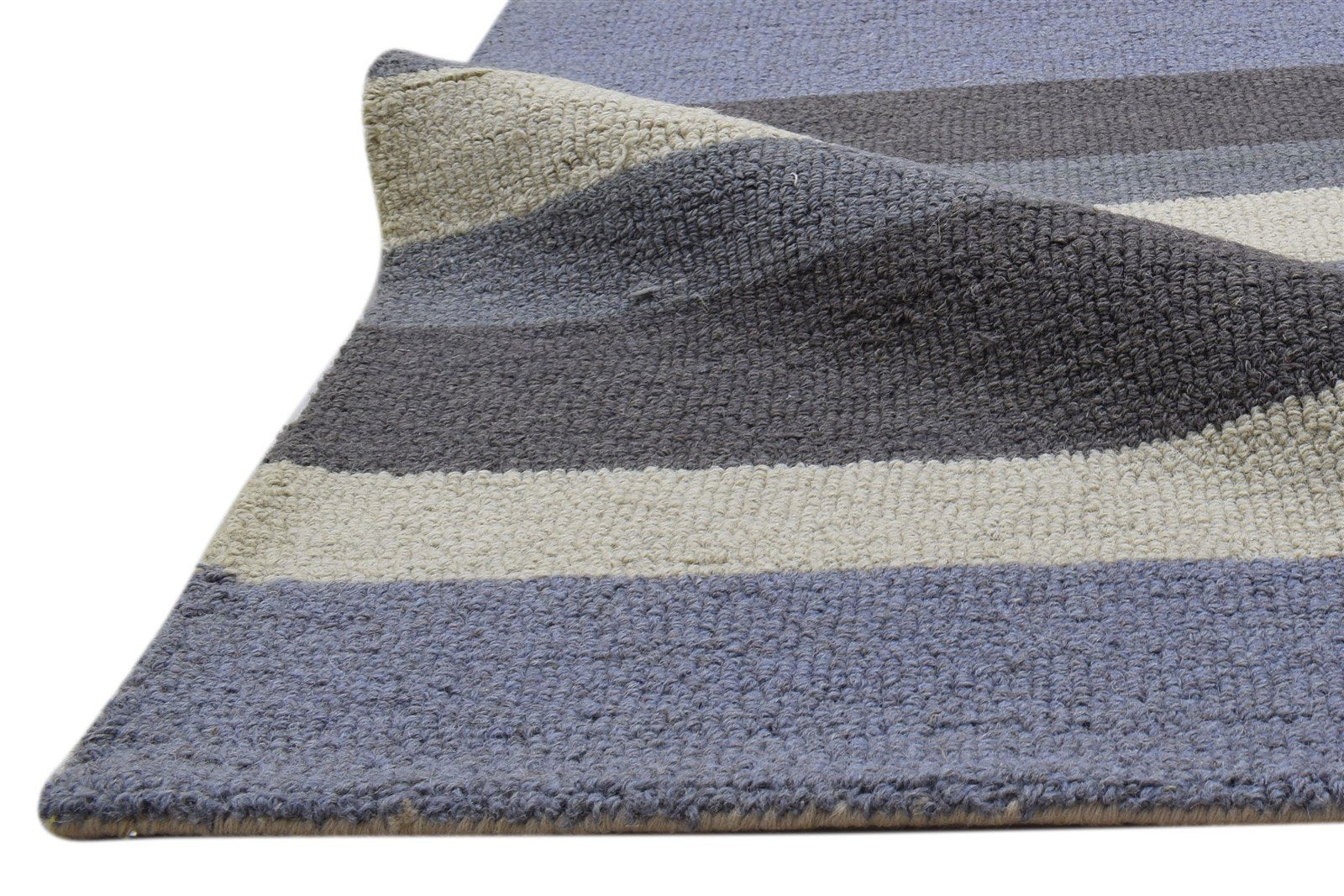 Wool Multi Color Rug 5X8 Modern Hand Tufted Scandinavian Striped Room Size 7860705951893