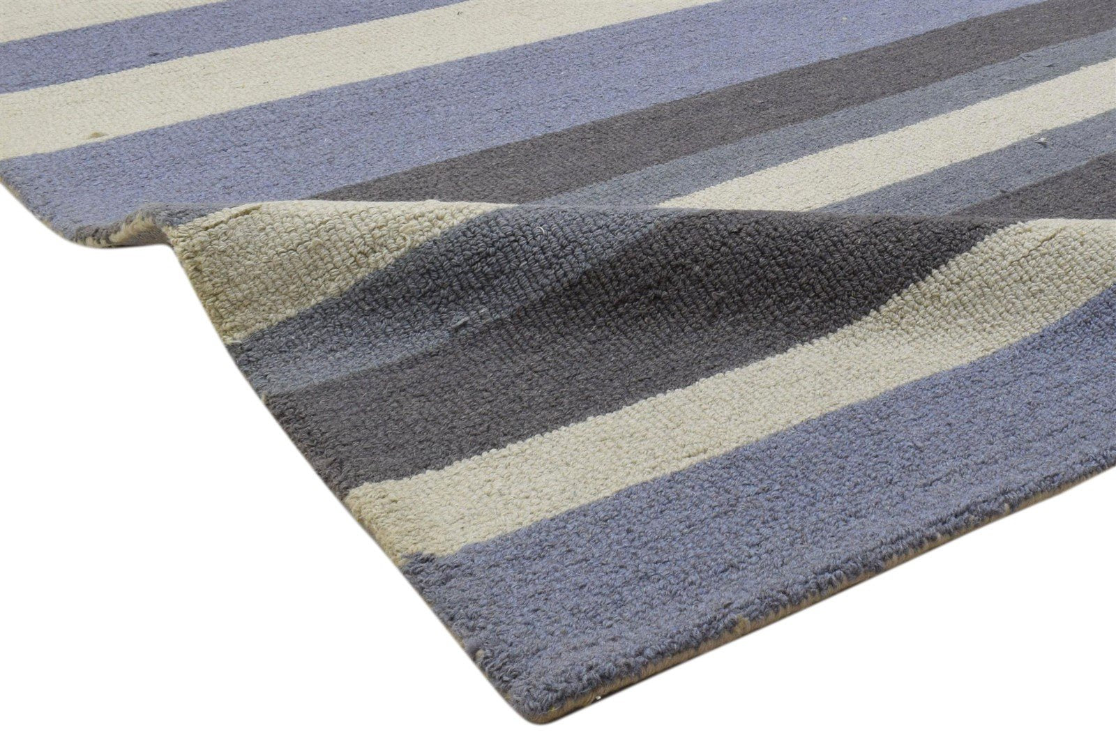 Wool Multi Color Rug 5X8 Modern Hand Tufted Scandinavian Striped Room Size 7860705951893