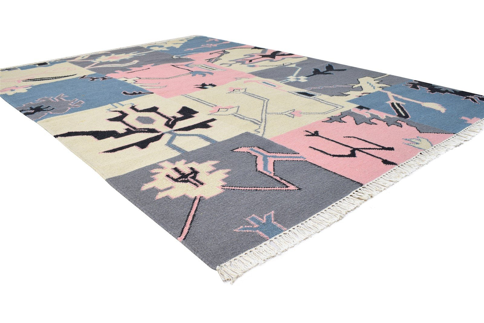 Wool Multi Color Rug 6' X 8' Persian Dhurrie Oushak Oriental Room Size Carpet 7865048727701
