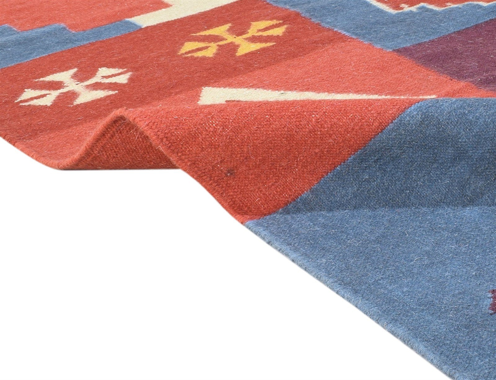 Simonette Wool Multi Color Rug 6X8 Southwestern Dhurrie American Tribal 7865050071189