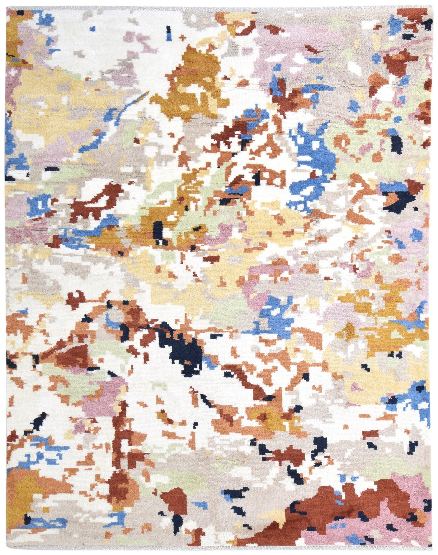 Wool Multi Color Rug 8' X 10' Modern Hand Knotted French Abstract Large Carpet 7864972312725