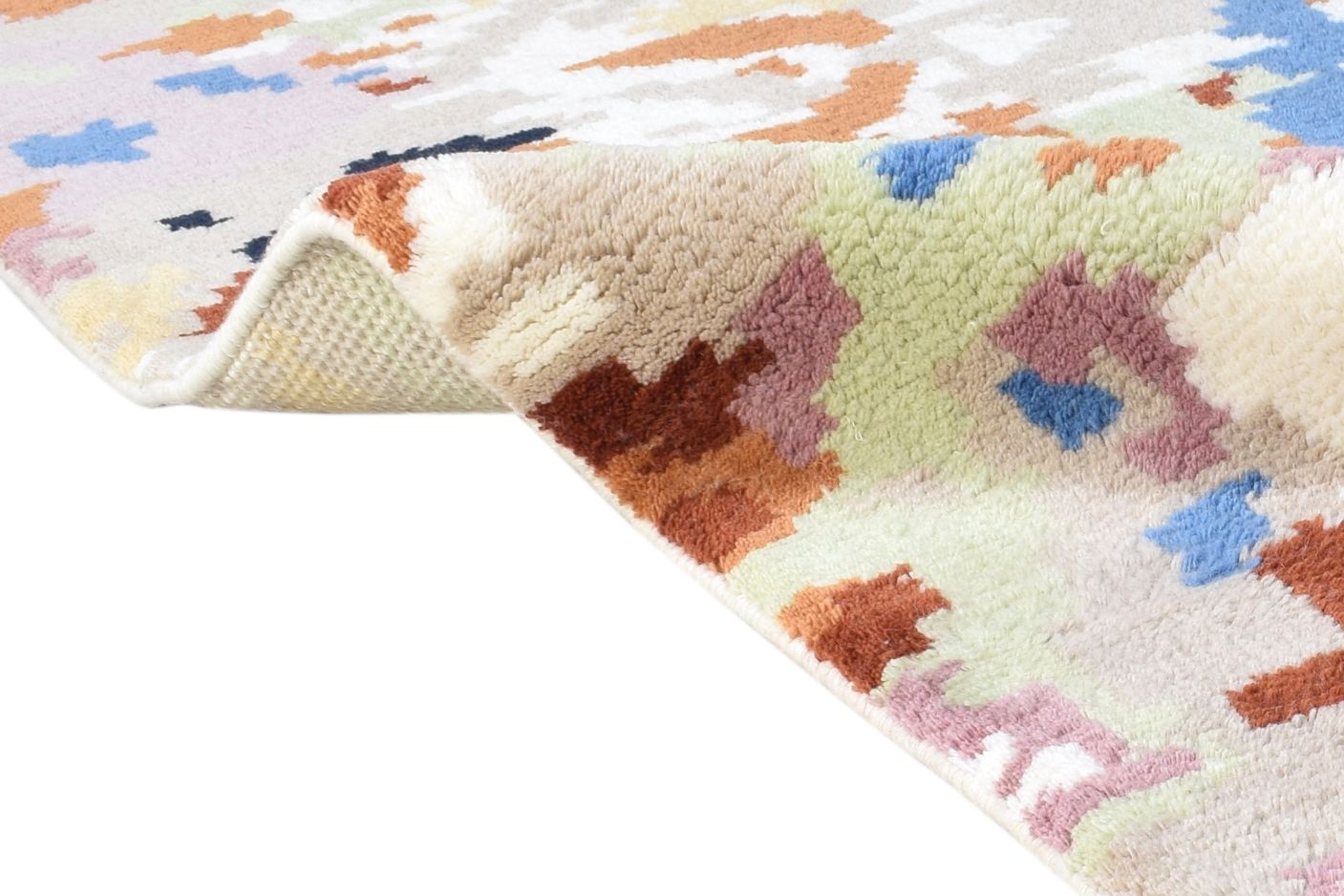 Wool Multi Color Rug 8' X 10' Modern Hand Knotted French Abstract Large Carpet 7864972312725