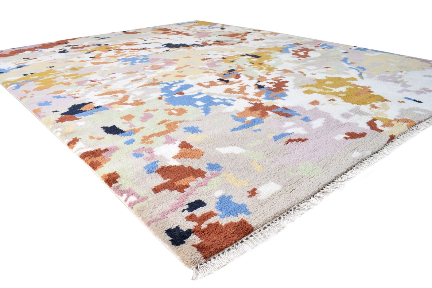 Wool Multi Color Rug 8' X 10' Modern Hand Knotted French Abstract Large Carpet 7864972312725