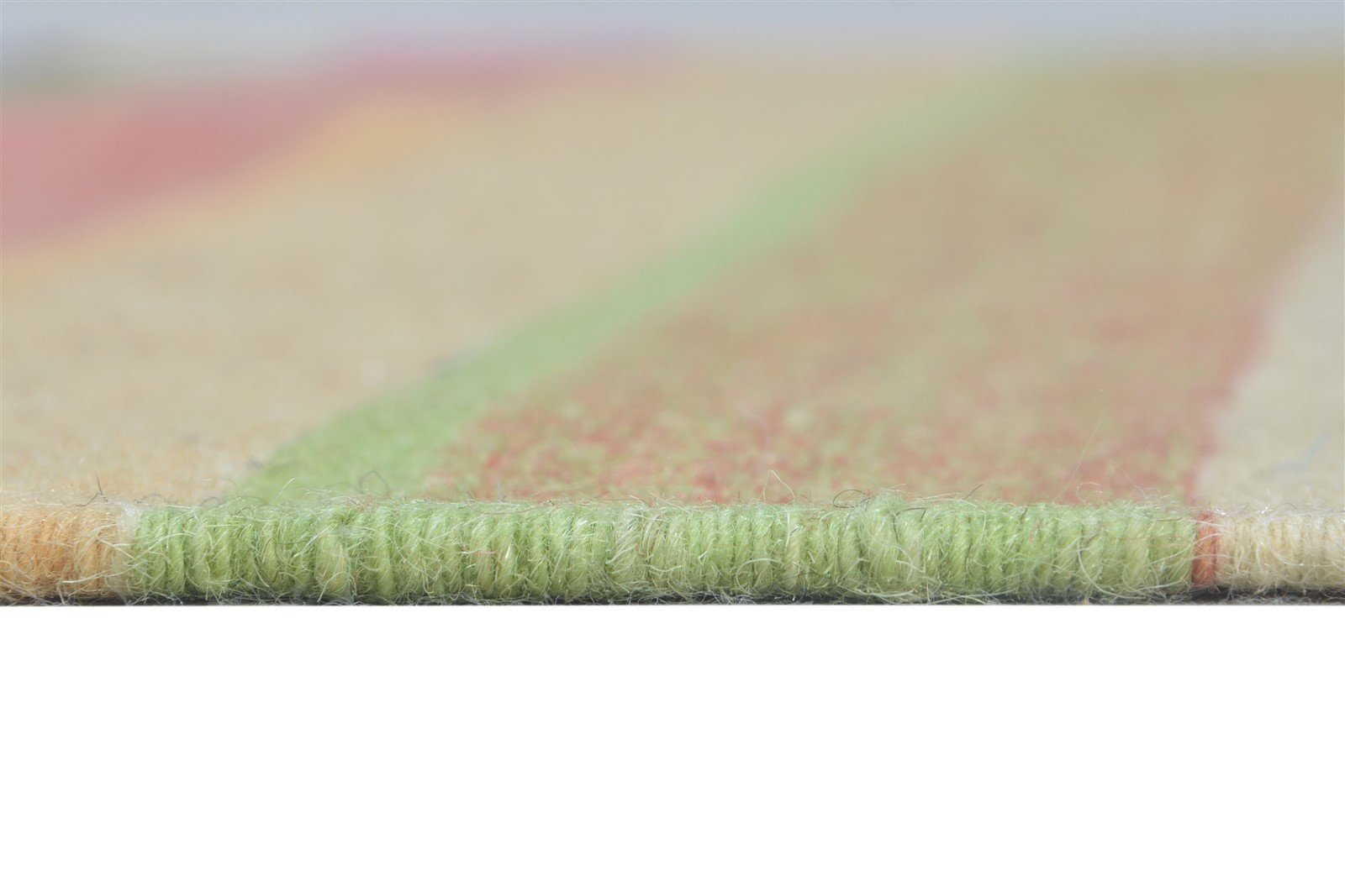 Wool Multi Rug 3' X 5' Modern Dhurrie Scandinavian Striped Room Size Carpet 7864991121557