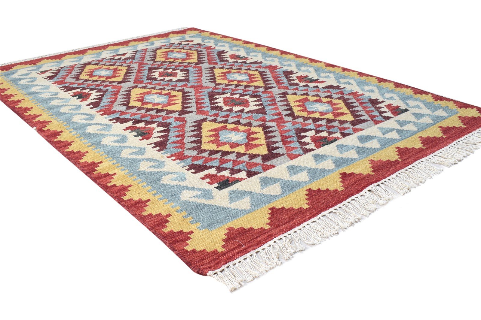 Wool Multi Rug 4' X 6' Persian Dhurrie Southwestern Oriental Room Size Carpet 7864994594965