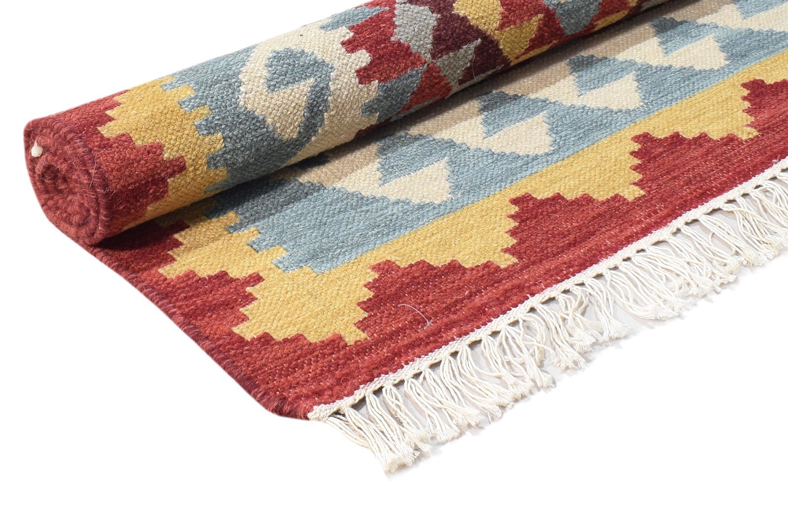Wool Multi Rug 4' X 6' Persian Dhurrie Southwestern Oriental Room Size Carpet 7864994594965