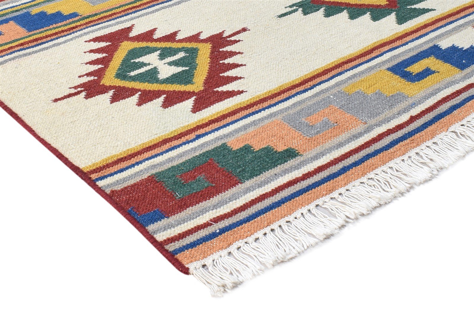 Wool Multi Rug 4' X 6' Persian Dhurrie Southwestern Oriental Room Size Carpet 7864990433429
