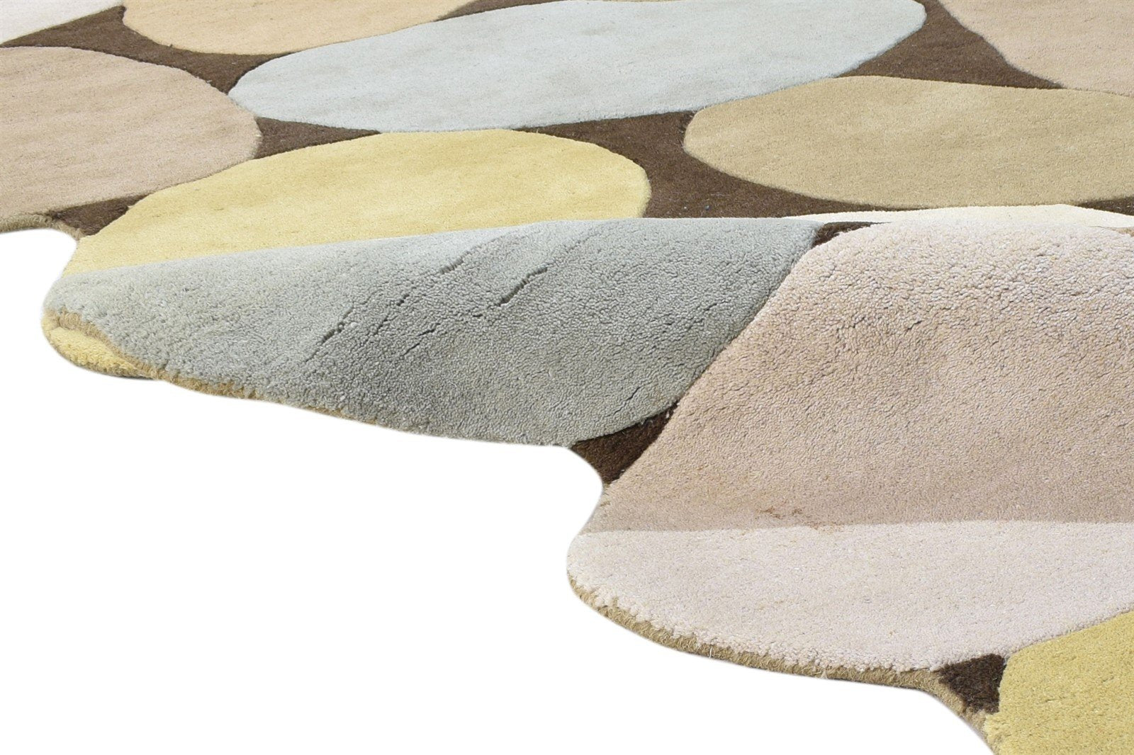 Wool Multi Rug 5' X 8' Modern Hand Tufted French Abstract Room Size Carpet 7864996135061