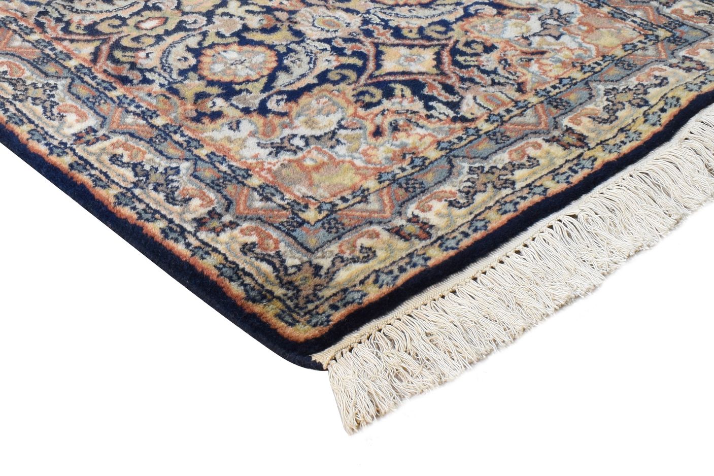 Wool Navy Blue Rug 2'6 X 5' Persian Hand Knotted Tabriz Oriental Small Carpet 7864678842517