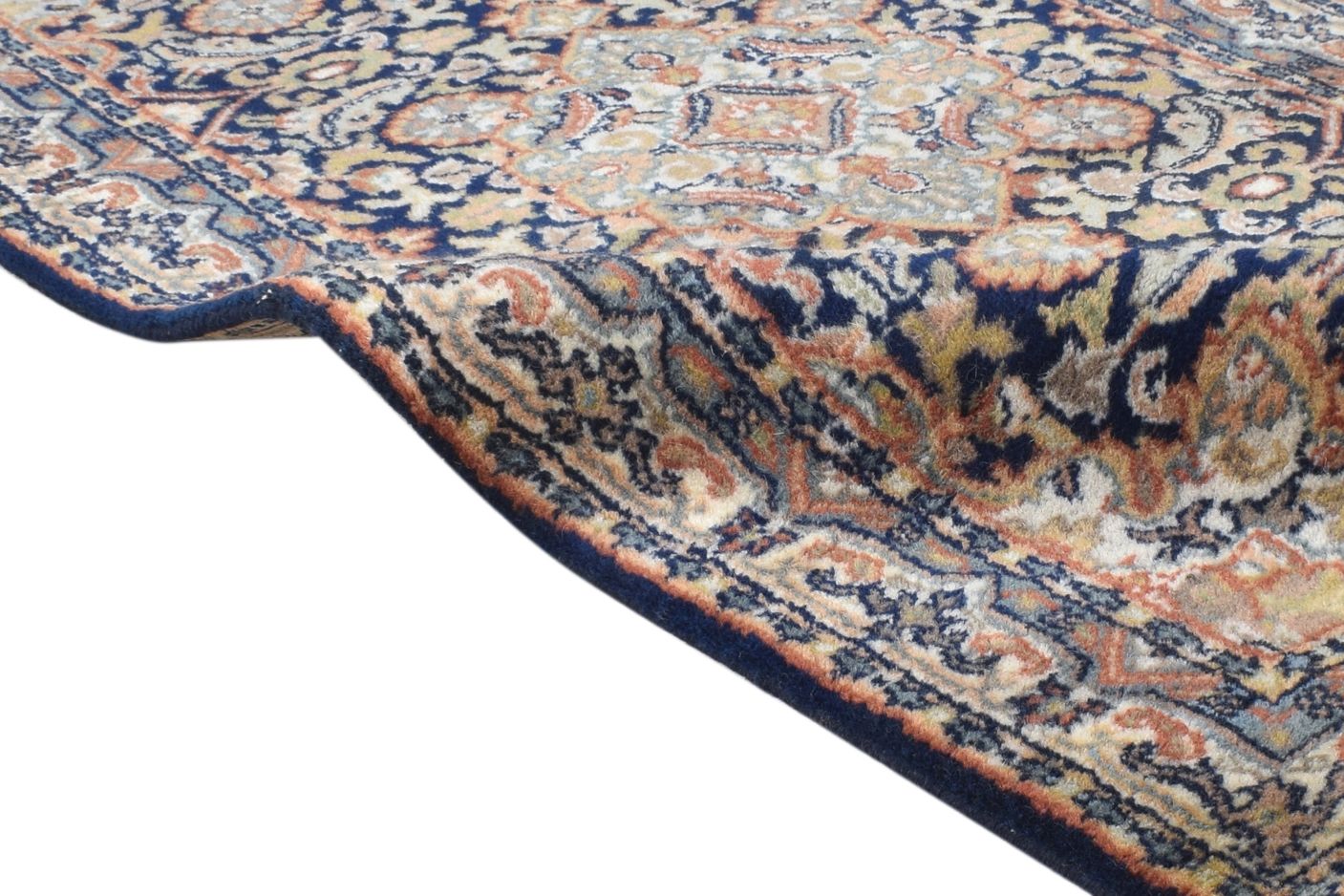 Wool Navy Blue Rug 2'6 X 5' Persian Hand Knotted Tabriz Oriental Small Carpet 7864678842517