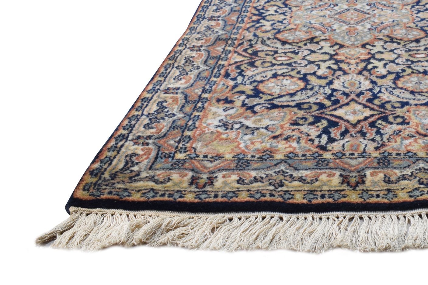 Wool Navy Blue Rug 2'6 X 5' Persian Hand Knotted Tabriz Oriental Small Carpet 7864678842517