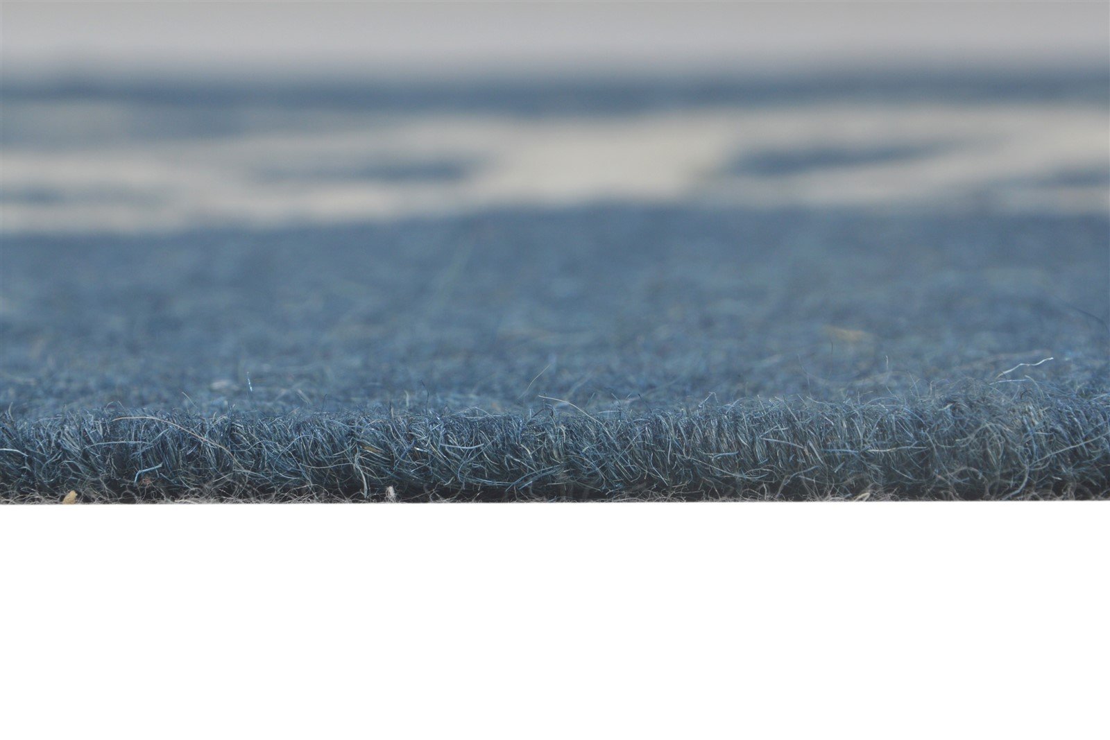 Wool Navy Blue Rug 3' X 4' Modern Dhurrie Scandinavian Nordic Small Carpet 7865197035669