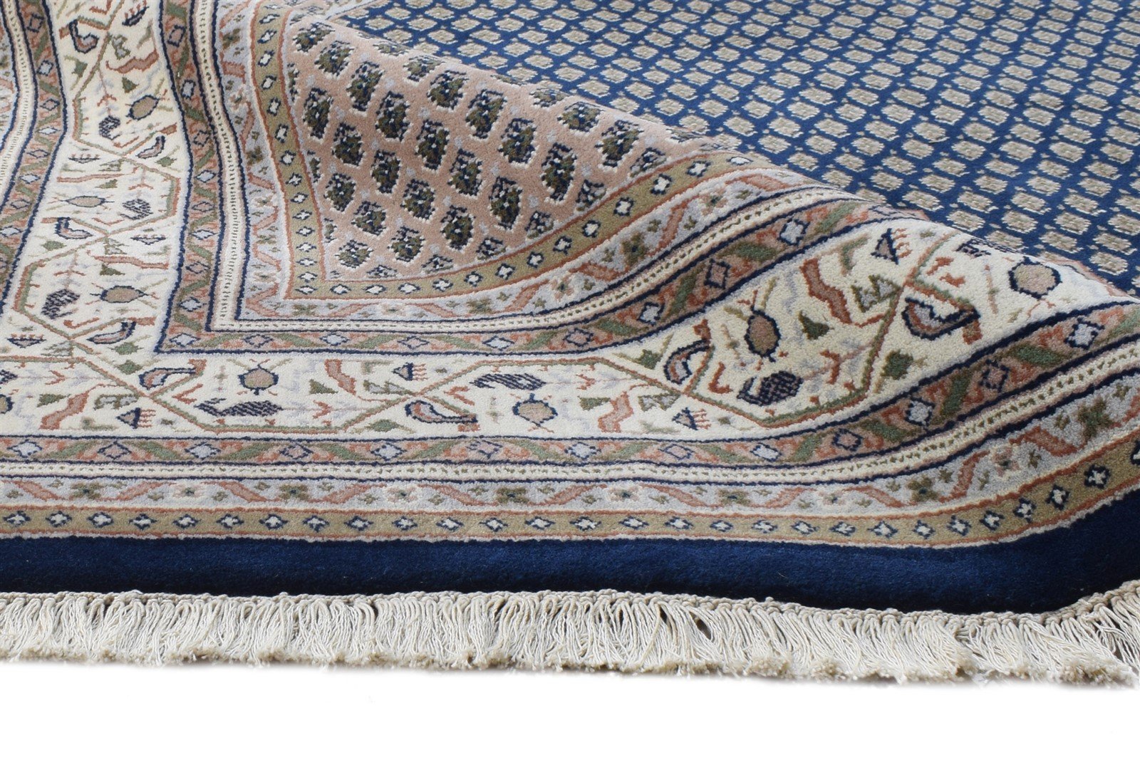 Wool Navy Blue Rug 6' X 8' Persien Hand Knotted Qum Oriental Room Size Carpet 7865130123413
