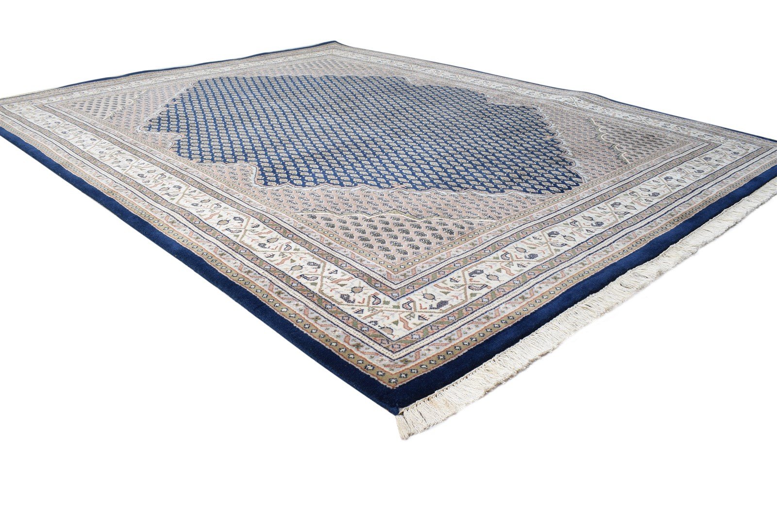 Wool Navy Blue Rug 6' X 8' Persien Hand Knotted Qum Oriental Room Size Carpet 7865130123413