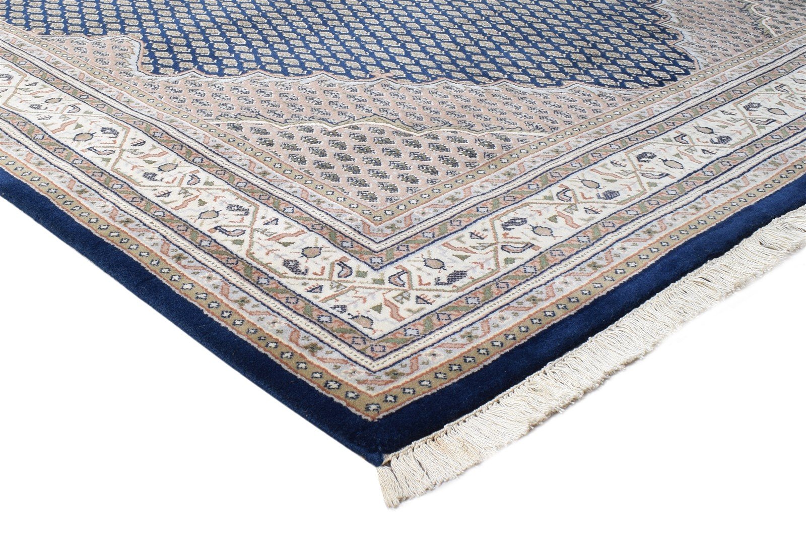 Wool Navy Blue Rug 6' X 8' Persien Hand Knotted Qum Oriental Room Size Carpet 7865130123413
