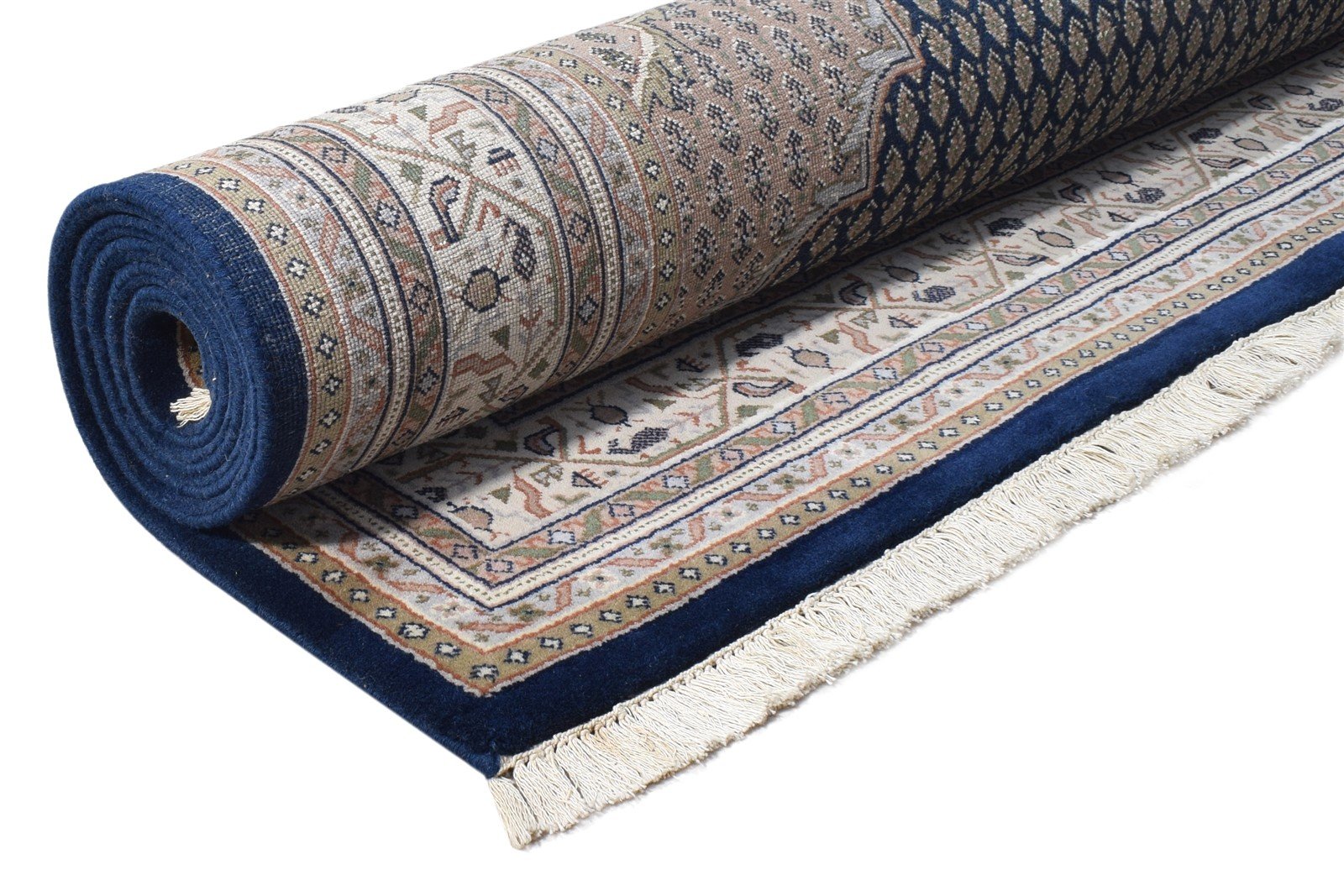 Wool Navy Blue Rug 6' X 8' Persien Hand Knotted Qum Oriental Room Size Carpet 7865130123413