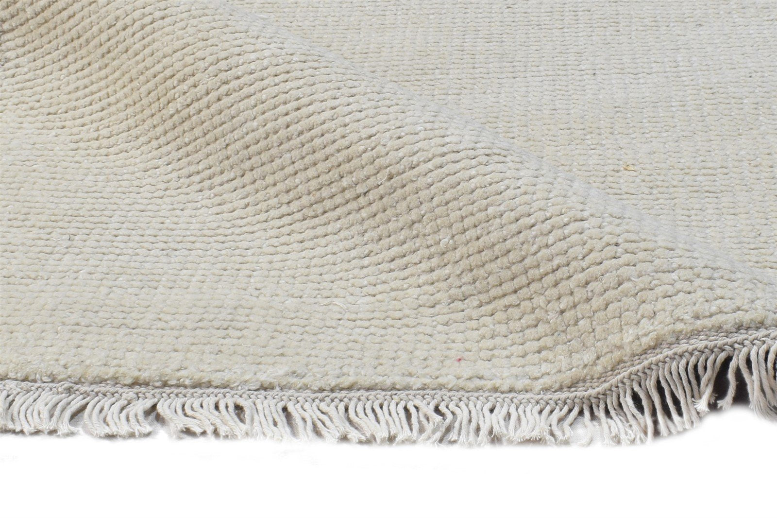 Wool Off-White Rug 2' X 3' Modern Hand Knotted Scandinavian Solid Small Carpet 7865124389013
