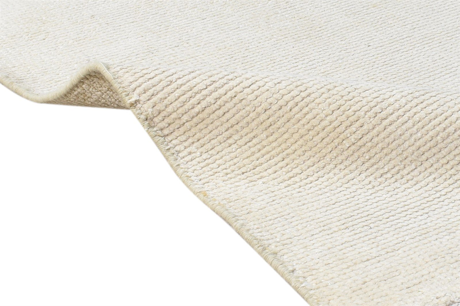 Wool Off-White Rug 2' X 3' Modern Hand Knotted Scandinavian Solid Small Carpet 7865124389013