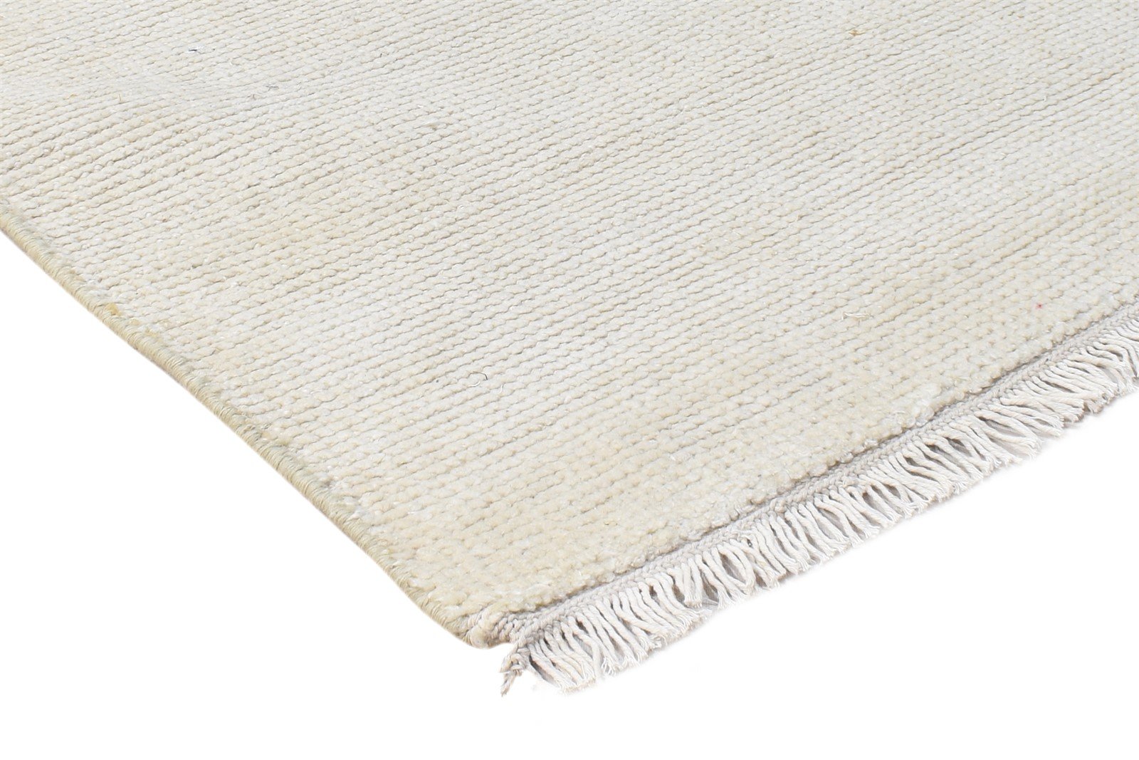 Wool Off-White Rug 2' X 3' Modern Hand Knotted Scandinavian Solid Small Carpet 7865124389013