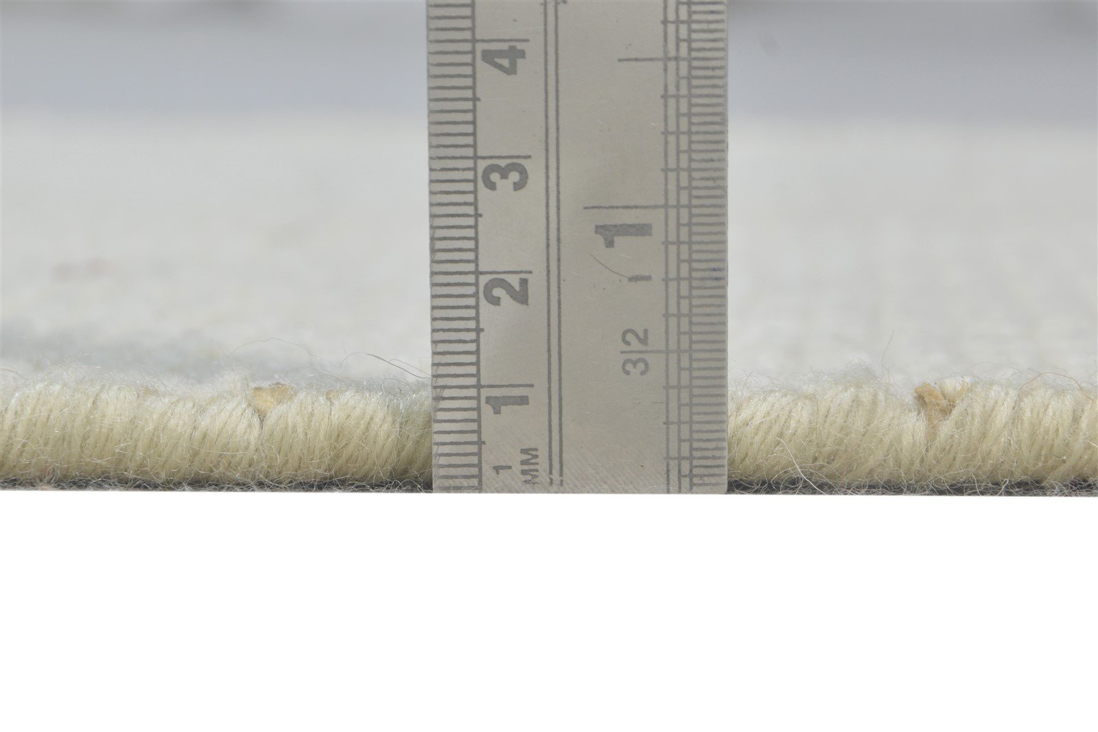 Wool Off-White Rug 2' X 3' Modern Hand Knotted Scandinavian Solid Small Carpet 7865124389013