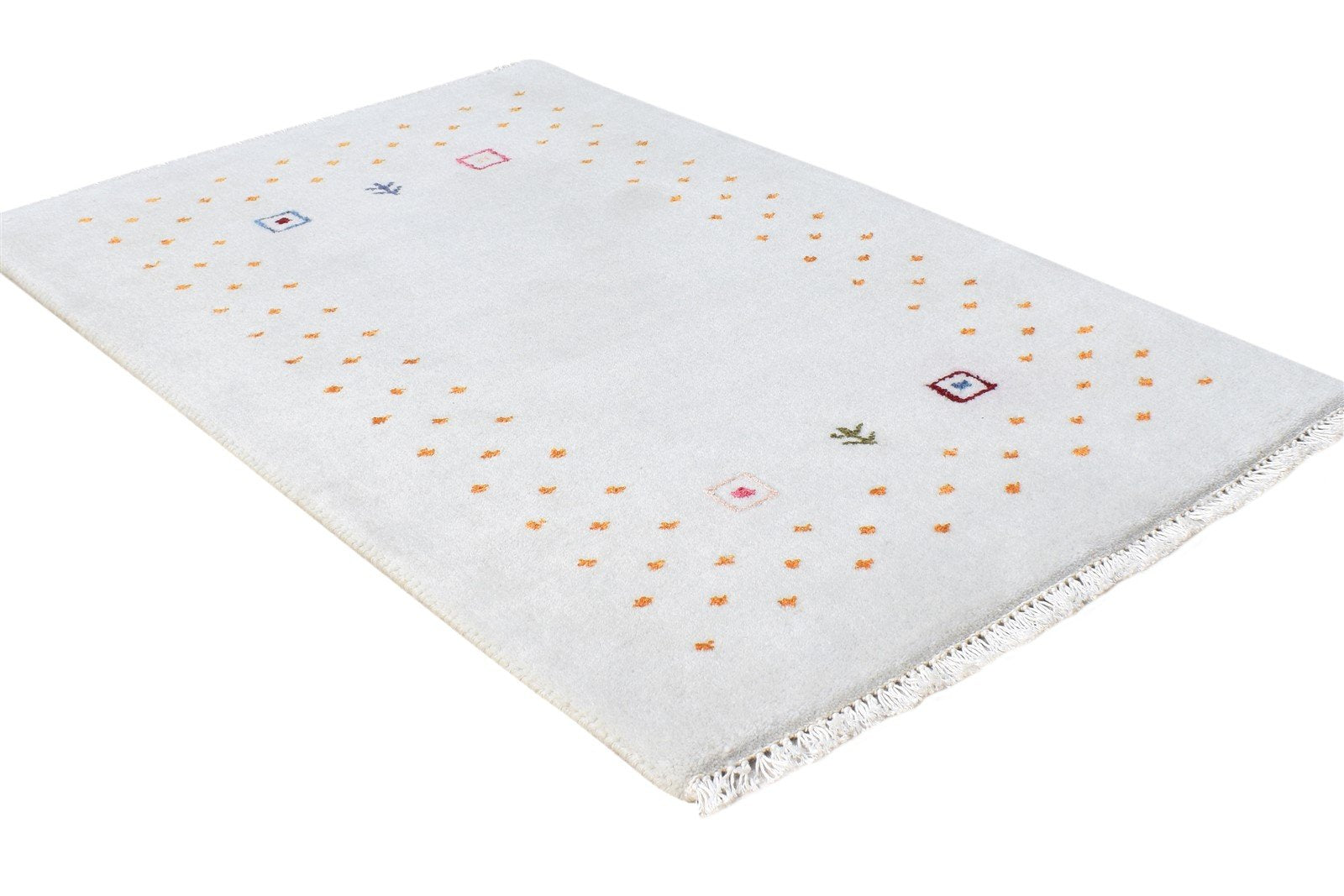 Wool Off-White Rug 2X3 Southwestern Hand Knotted American Tribal Small Carpet 7865064915093
