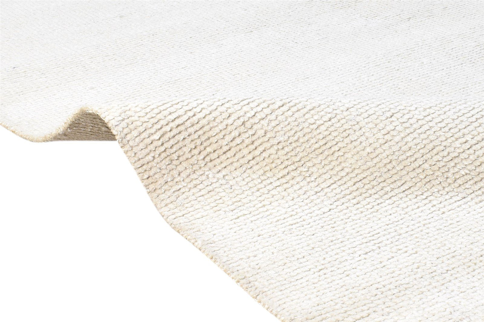 Wool Off-White Rug 6' X 9' Modern Hand Knotted Scandinavian Solid Large Carpet 7865124126869