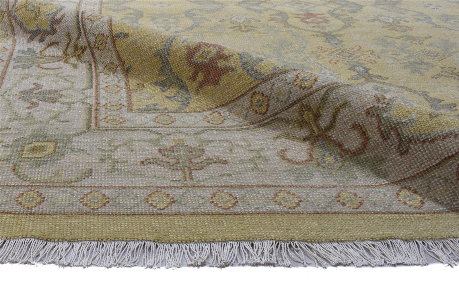 Wool Olive Rug 10' X 14' Persian Hand Knotted Oushak Oriental Extra Large Carpet 7864105009301