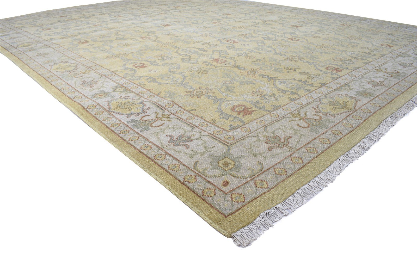 Wool Olive Rug 10' X 14' Persian Hand Knotted Oushak Oriental Extra Large Carpet 7864105009301