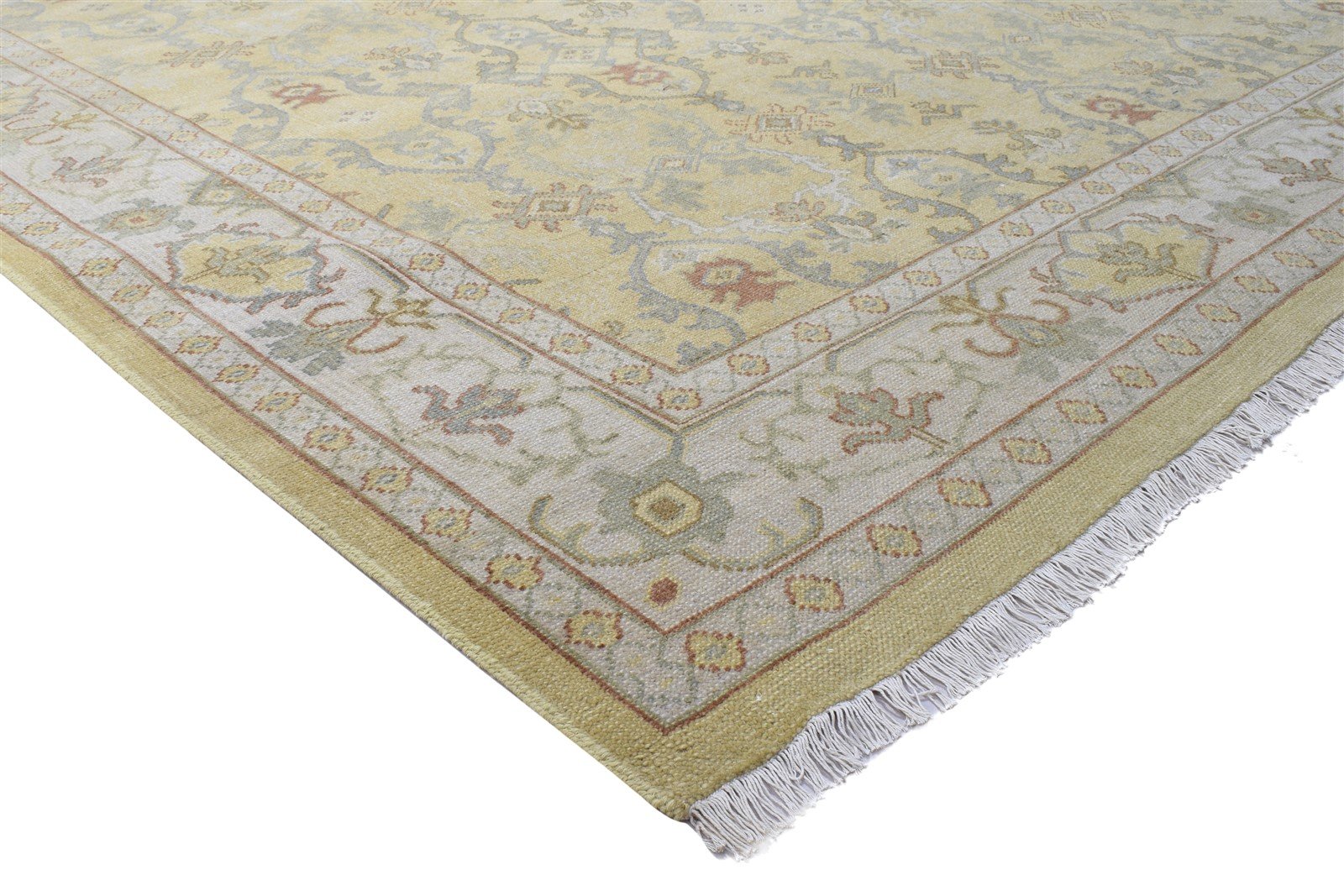 Wool Olive Rug 10' X 14' Persian Hand Knotted Oushak Oriental Extra Large Carpet 7864105009301