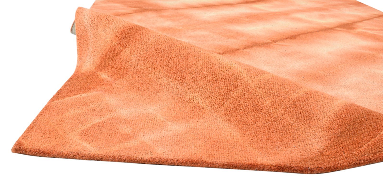 Wool Orange Rug 5' X 8' Modern Hand Tufted Tie Dye Shibori 4'11"X7'11" Carpet 7860685963413