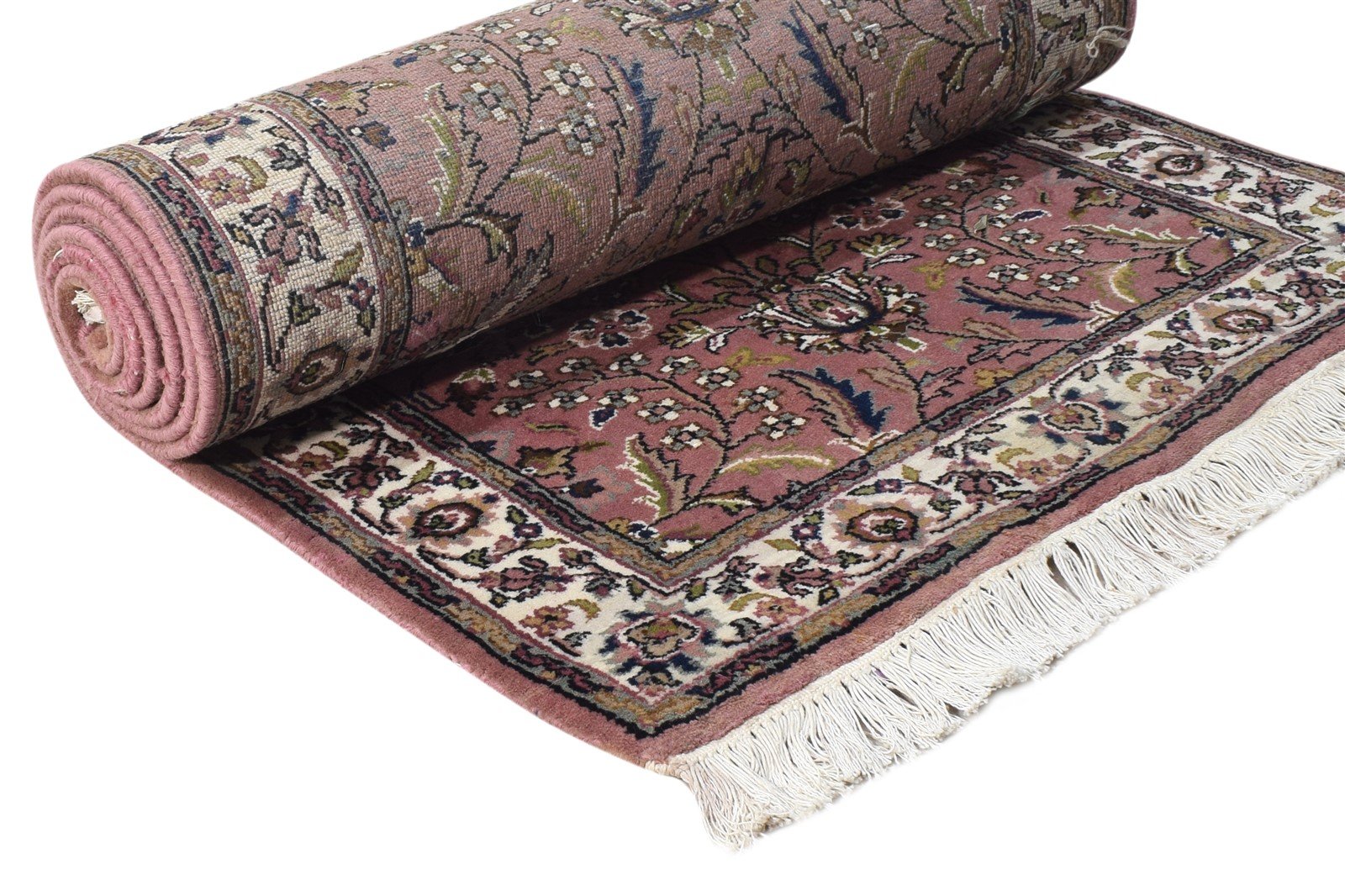 Wool Pink Rug 2'6 X 9' Persian Hand Knotted Kashan Oriental Small Runner 7864669077653