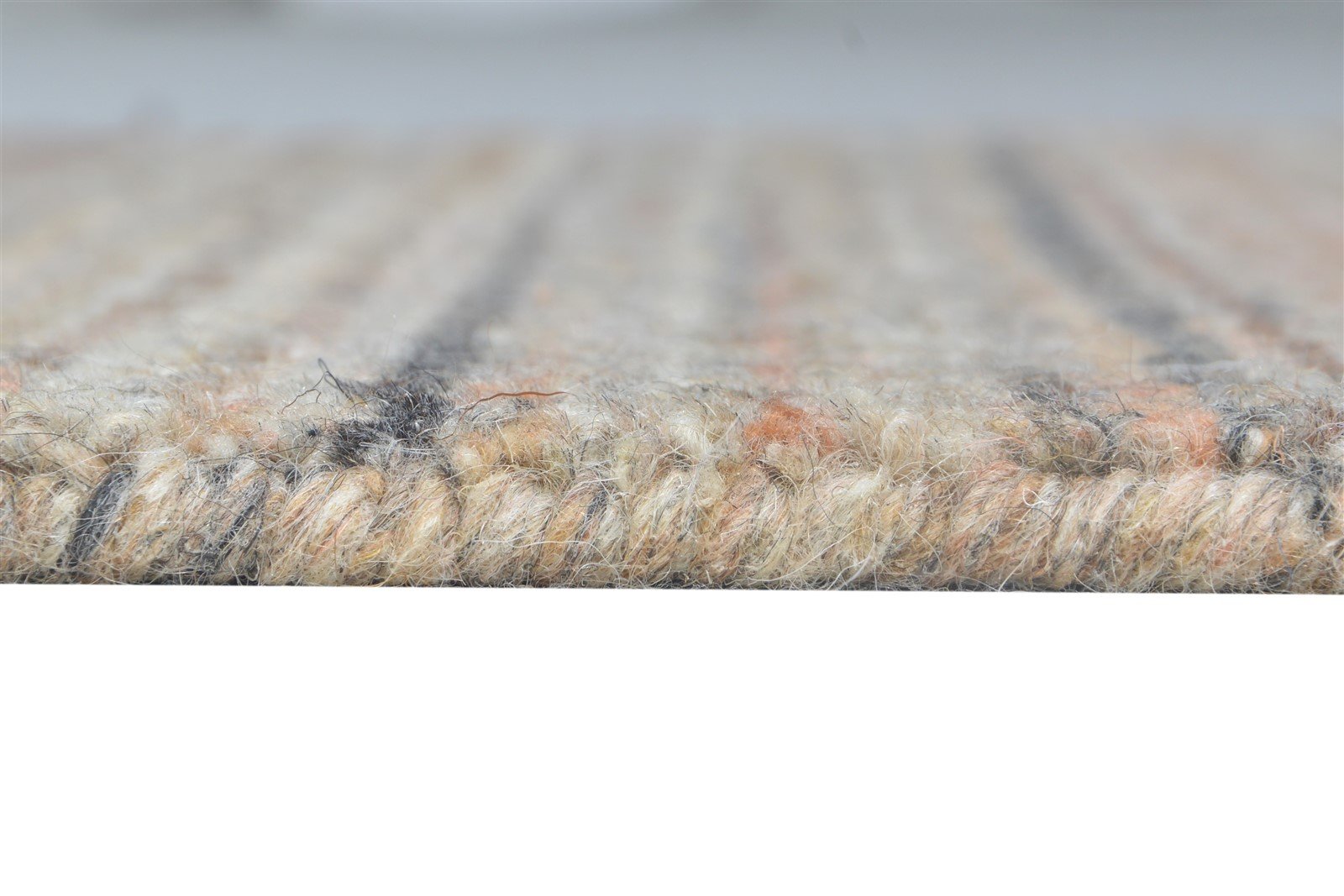 Wool Pink Rug 2' X 3' Modern Handloom Scandinavian Striped Small Carpet 7865136742549
