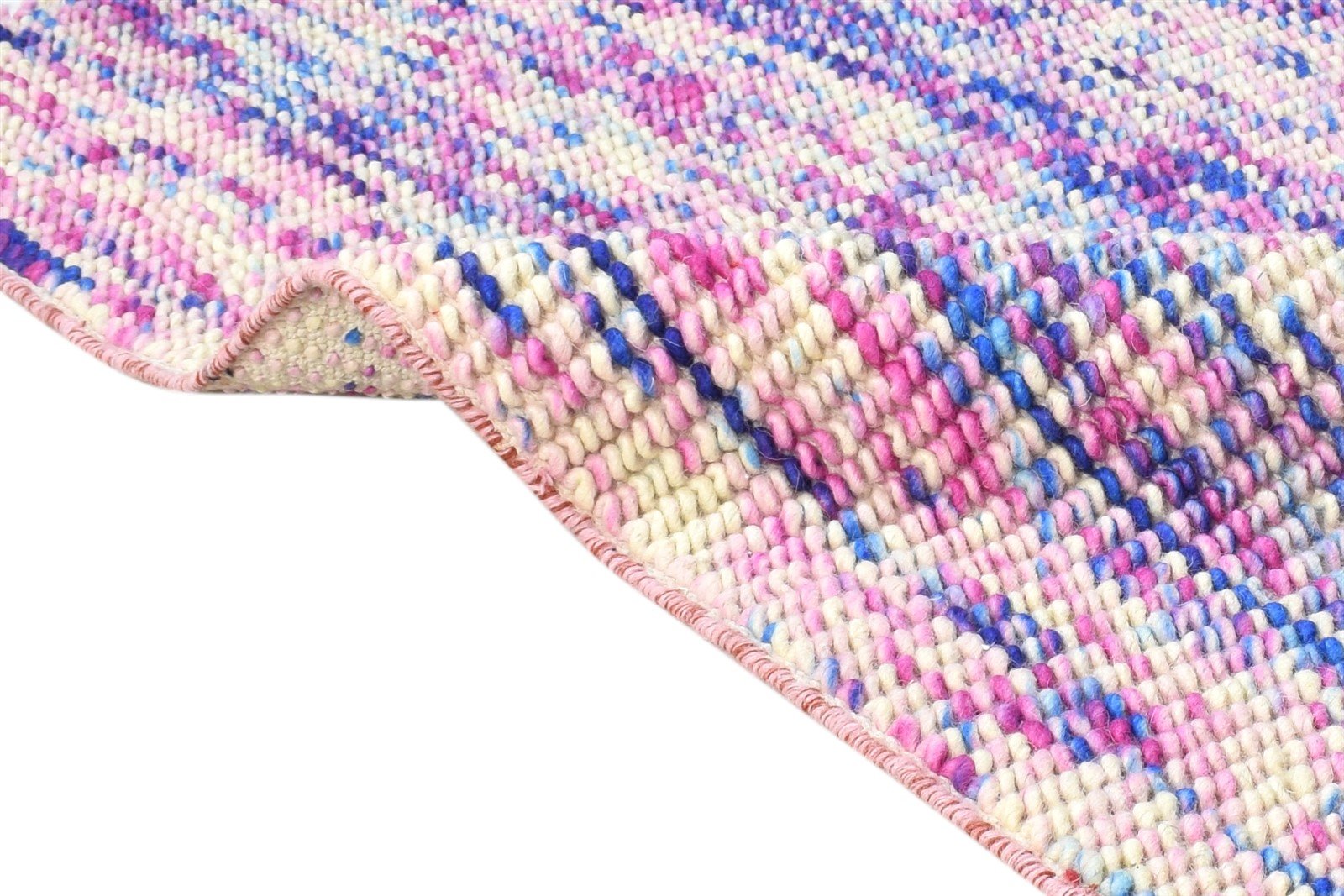 Wool Pink Rug 3' X 4' Modern Dhurrie Bohemian Solid Room Size Carpet 7865012191381