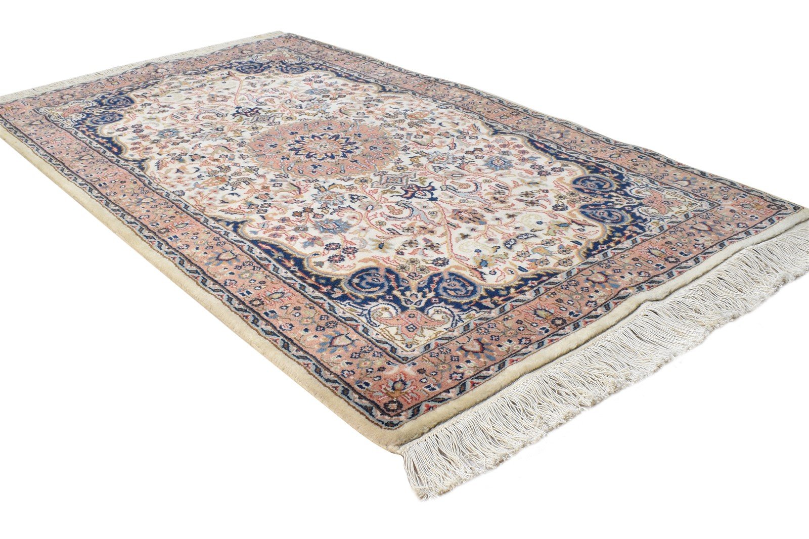 Wool Pink Rug 3' X 5' Persian Hand Knotted Nain Oriental Small Carpet 7864676286613