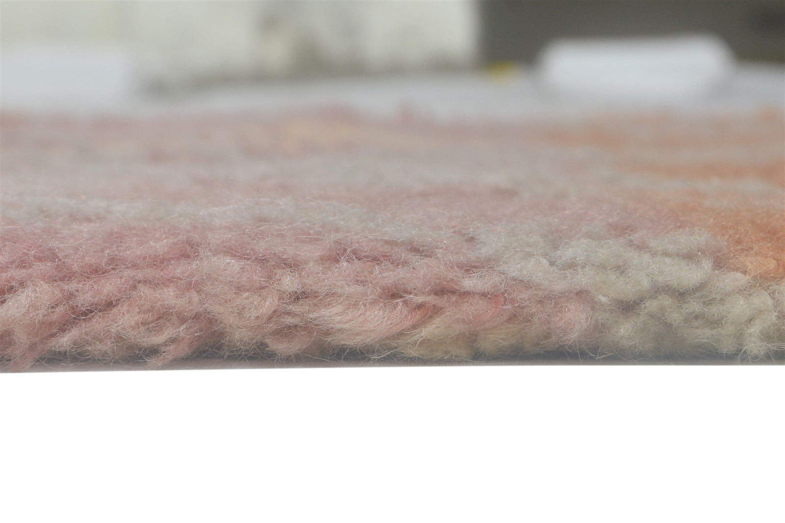 Wool Pink Rug 3' X 5' Shag Hand Knotted Moroccan Geometric Small Carpet 7864091607189