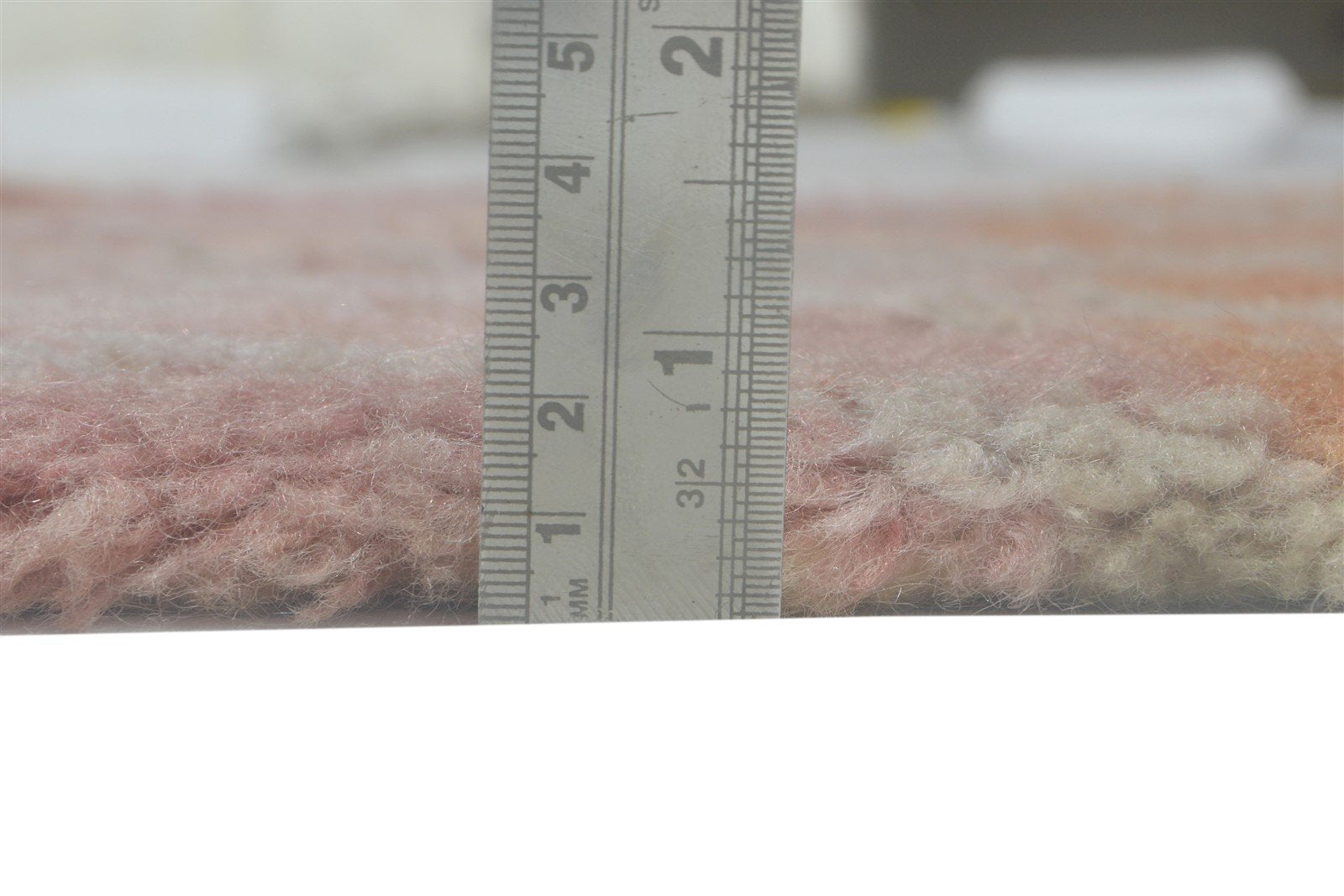 Wool Pink Rug 3' X 5' Shag Hand Knotted Moroccan Geometric Small Carpet 7864091607189