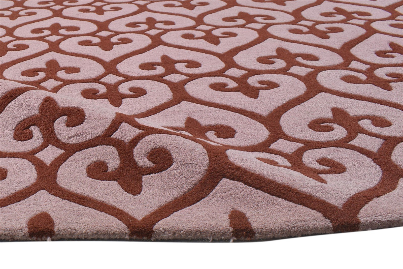 Wool Pink Rug 5' X 8' Modern Hand Tufted Moroccan Trellis Room Size Carpet 7864110547093