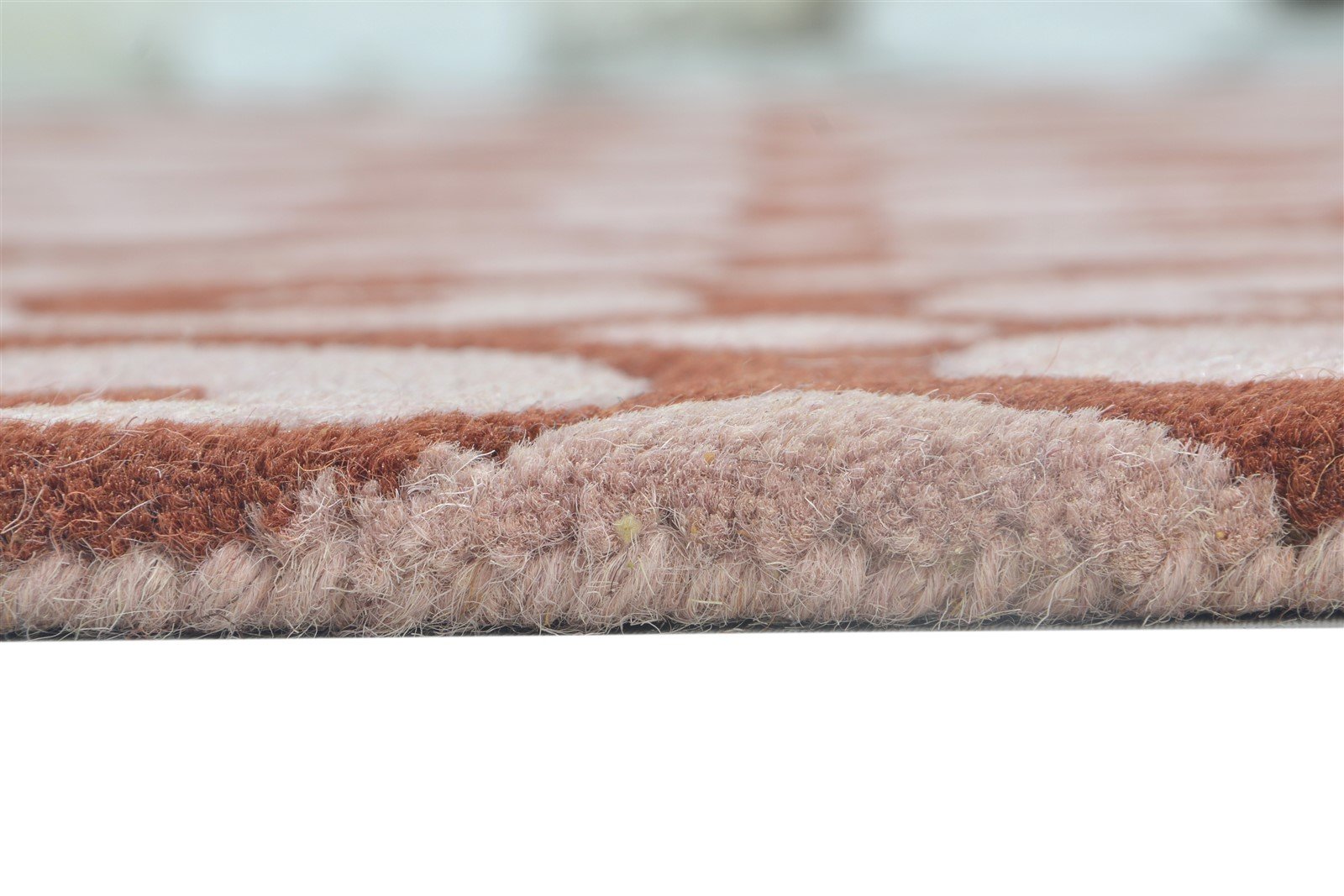 Wool Pink Rug 5' X 8' Modern Hand Tufted Moroccan Trellis Room Size Carpet 7864110547093