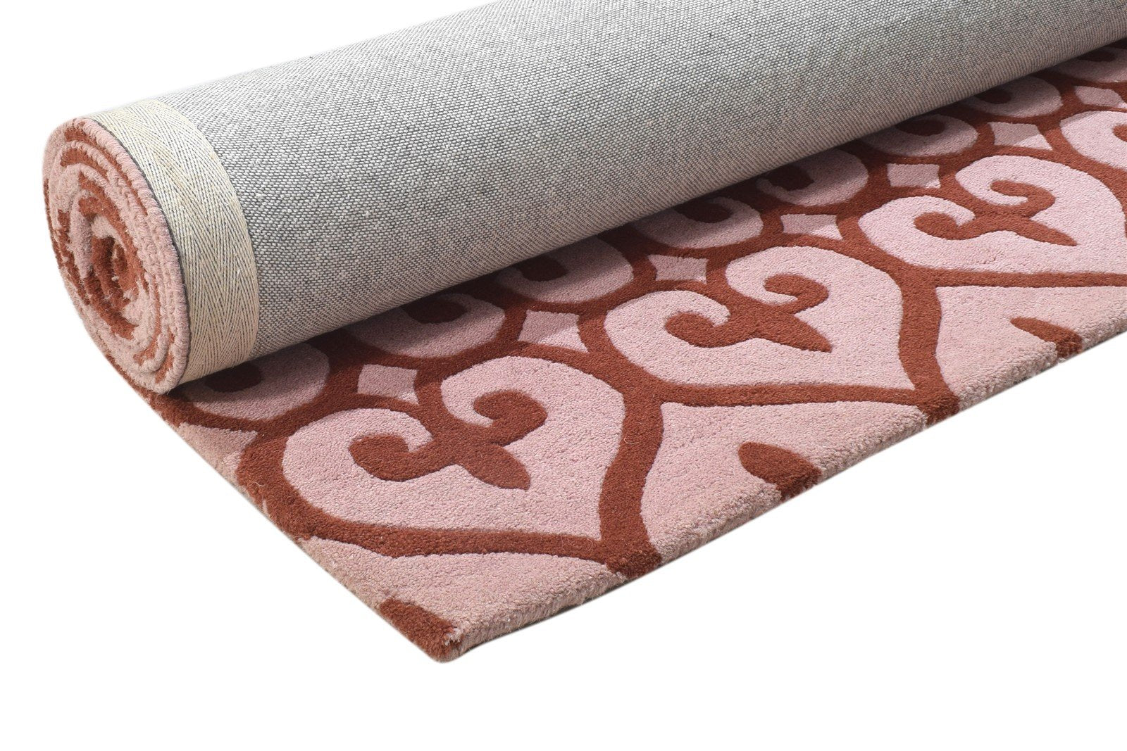 Wool Pink Rug 5' X 8' Modern Hand Tufted Moroccan Trellis Room Size Carpet 7864110547093