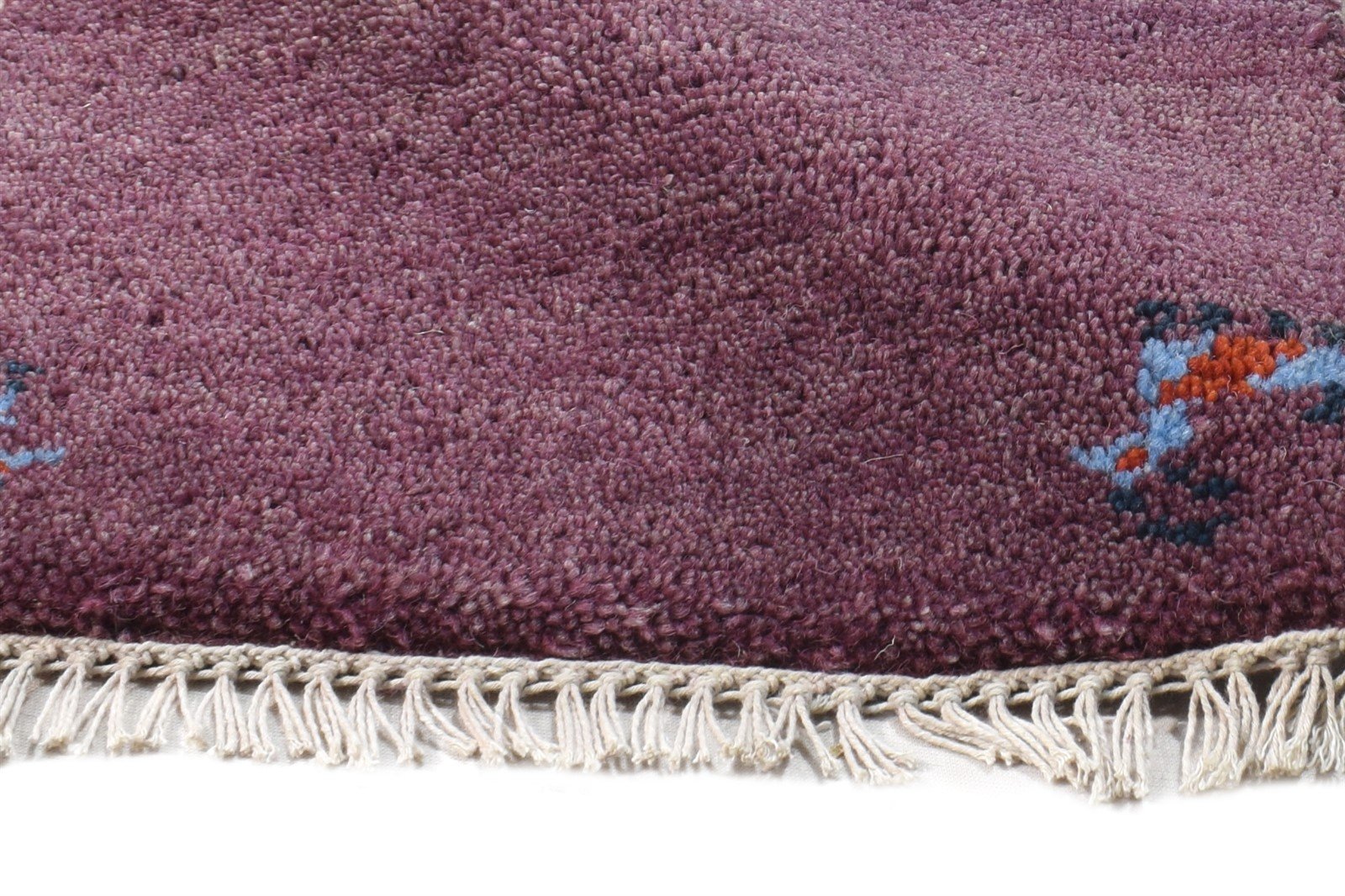 Wool Purple Rug 1' X 2' Tribal Hand Knotted Southwestern Solid Small Carpet 7865089818773