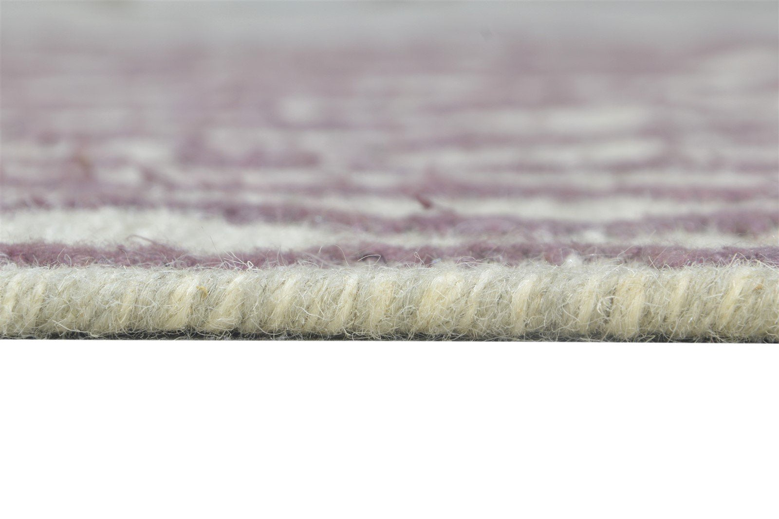Wool Purple Rug 4' X 6' Modern Dhurrie Moroccan Trellis Room Size Carpet 7865003999381