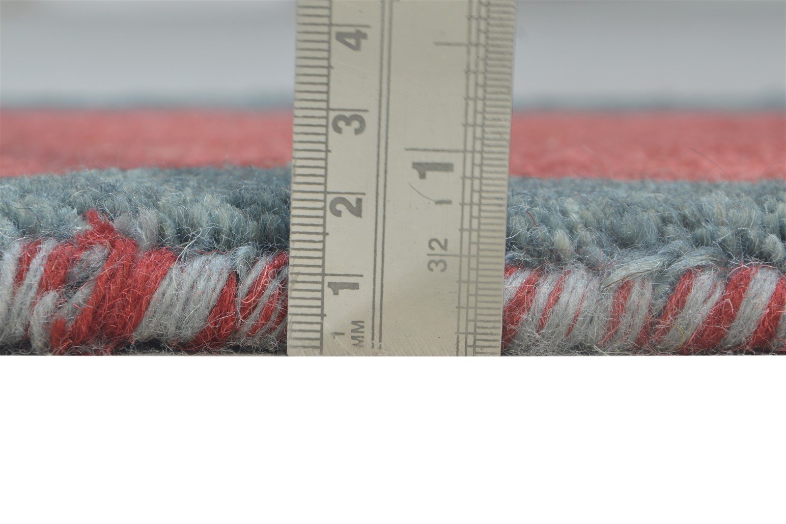 Else Wool Red Rug 1' X 2' Modern Hand Knotted Scandinavian Bordered 7865099452565