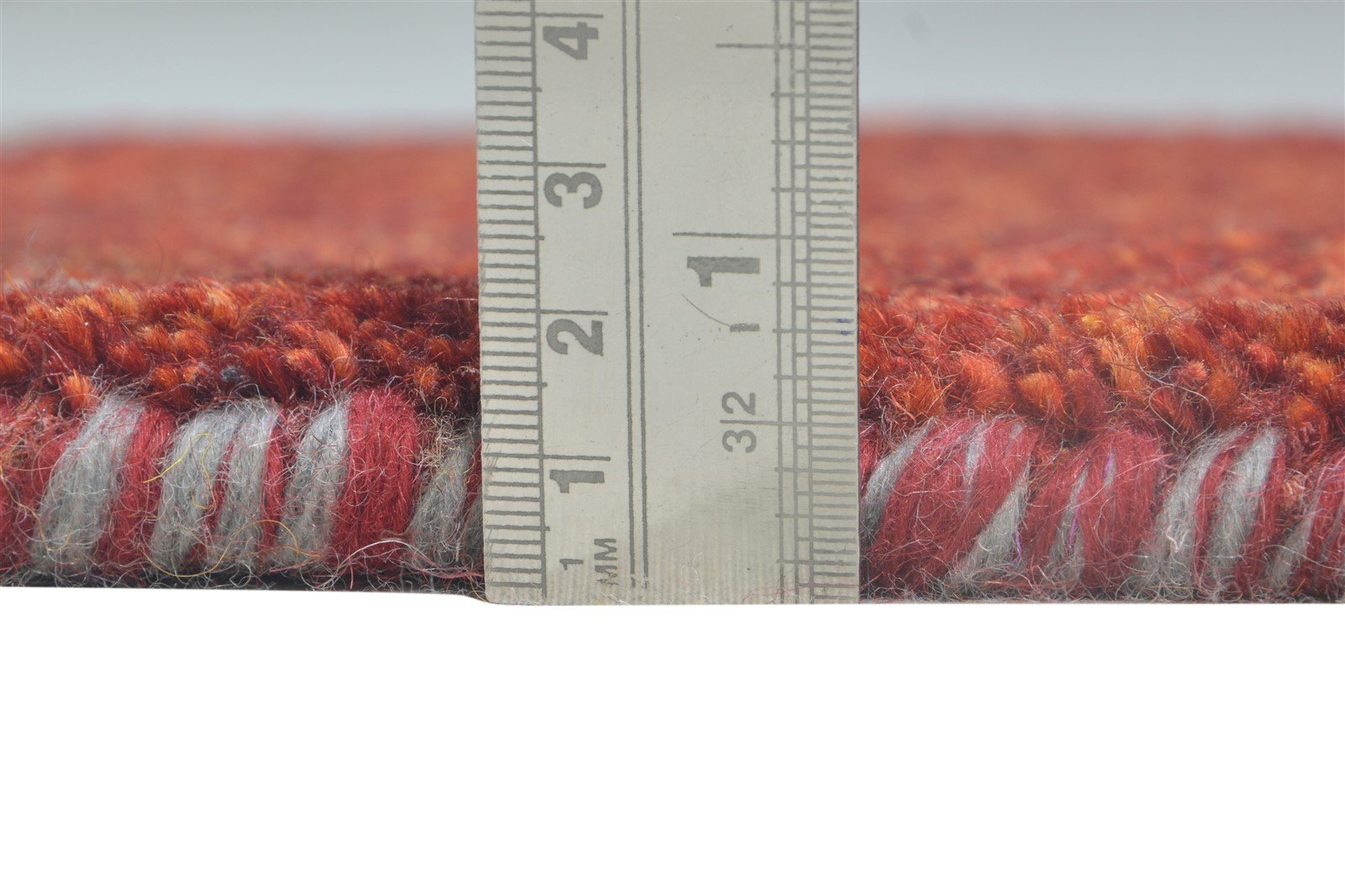 Katinka Wool Red Rug 1' X 2' Southwestern Hand Knotted Gabbeh Striped 7865090539669