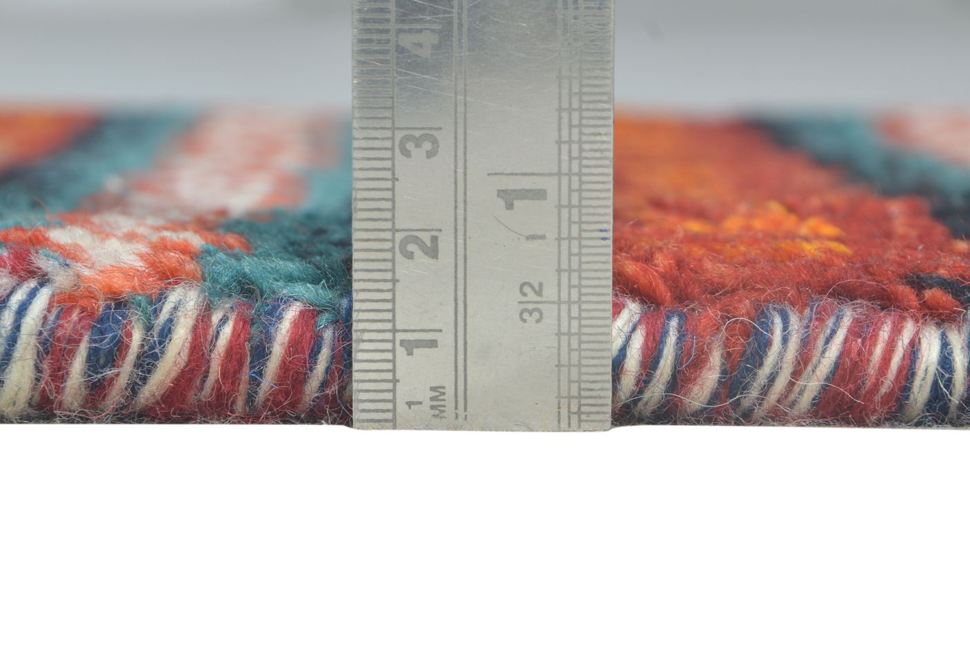 Wool Red Rug 1' X 2' Southwestern Hand Knotted Gabbeh Striped Small Carpet 7865082380437