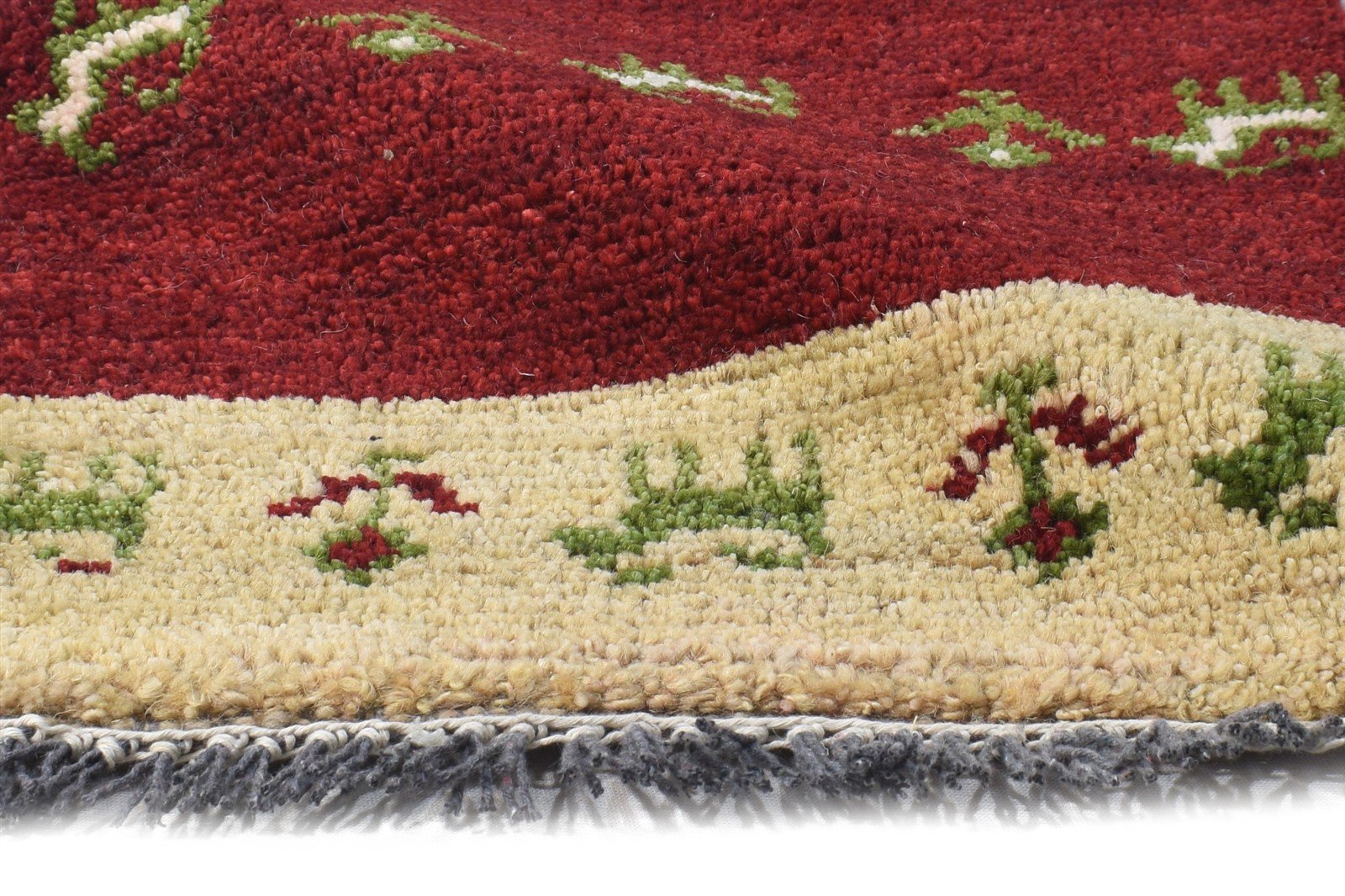 Wool Red Rug 1' X 2' Tribal Hand Knotted Gabbeh Southwestern Small Carpet 7864503828629