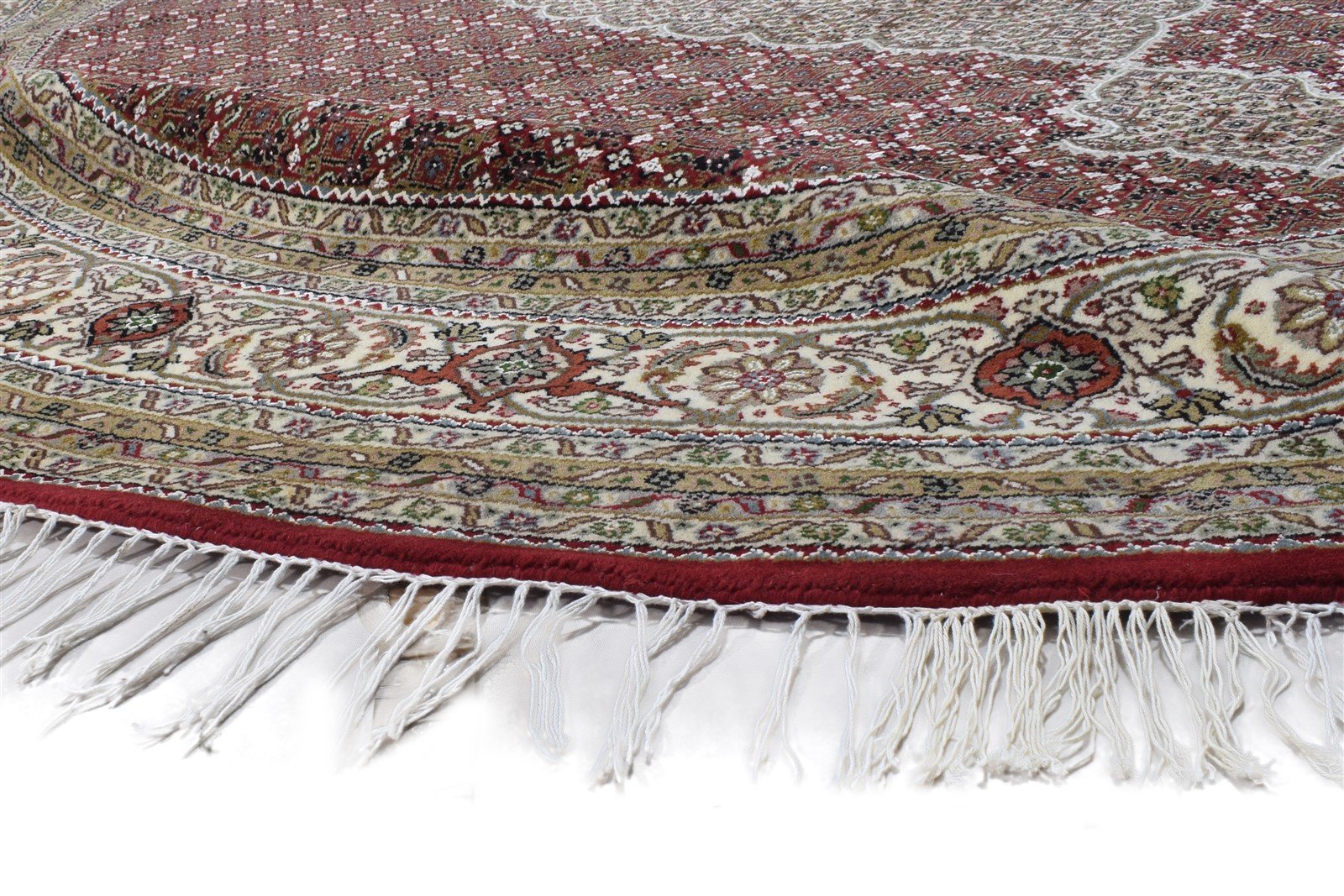 Wool Red Rug 10' X 10' Persian Hand Knotted Tabriz Medallion Extra Large Round 7864640143509