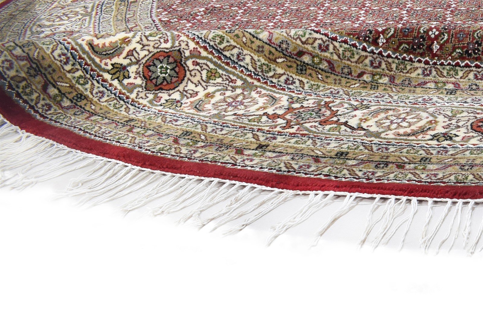Wool Red Rug 10' X 10' Persian Hand Knotted Tabriz Medallion Extra Large Round 7864640143509